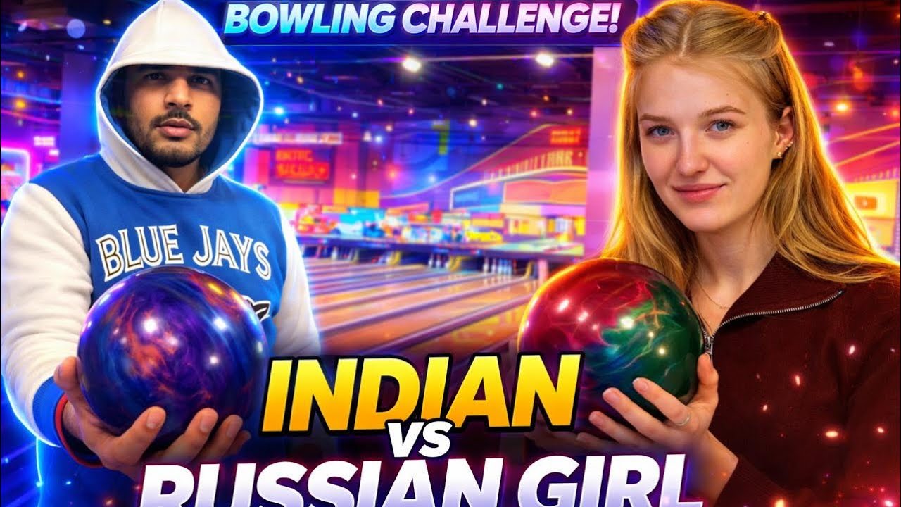 In Russia🇷🇺play bowling 🎳ball with Russian girl 