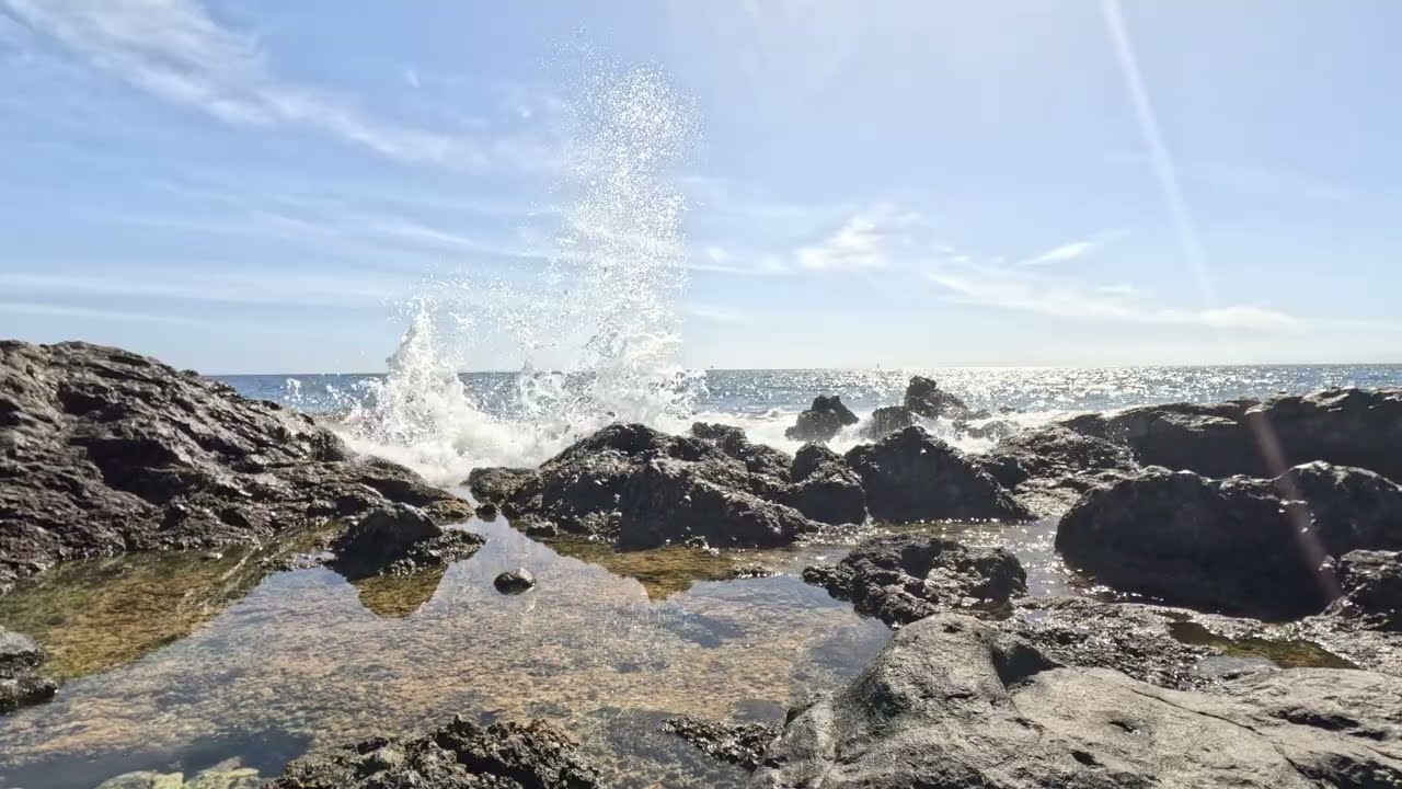 Big Waves at Rocky Beach (4K) | Real Sound
