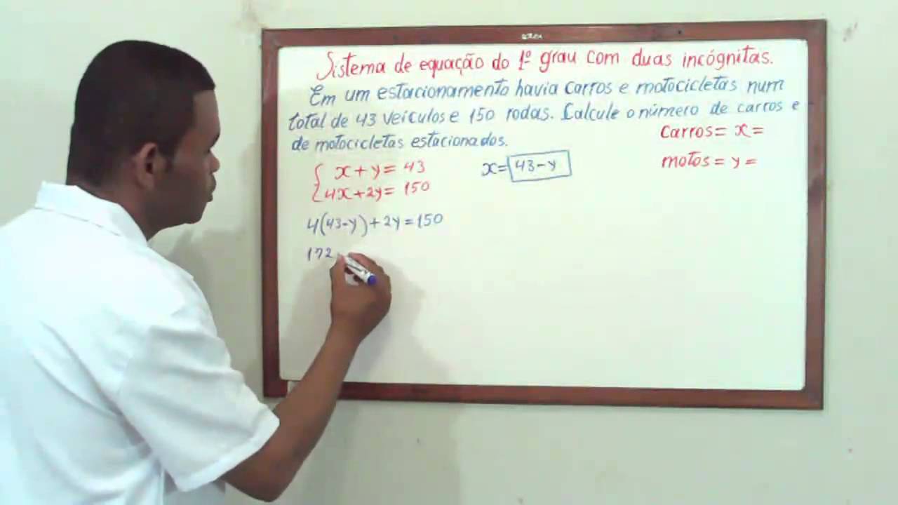 Sistemas De Equações do 1º Grau. Aprenda montar e resolver,  Aula Nº 108