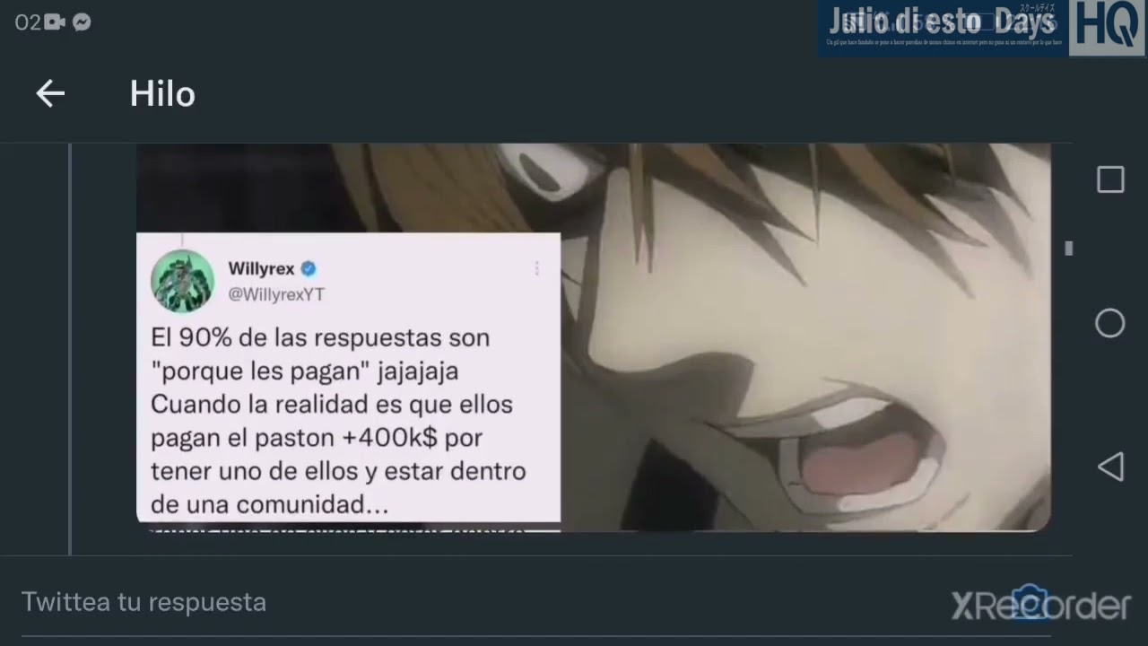 Willy Rex habla de los NFTS pero es Light Yagami