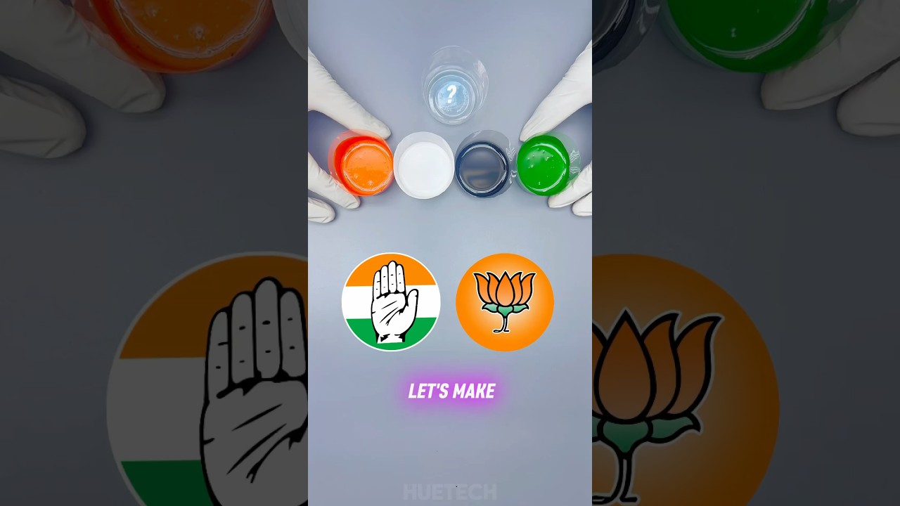 INC+BJP Flag Colours Mixing #satisfying #colourmixing #shorts #viral