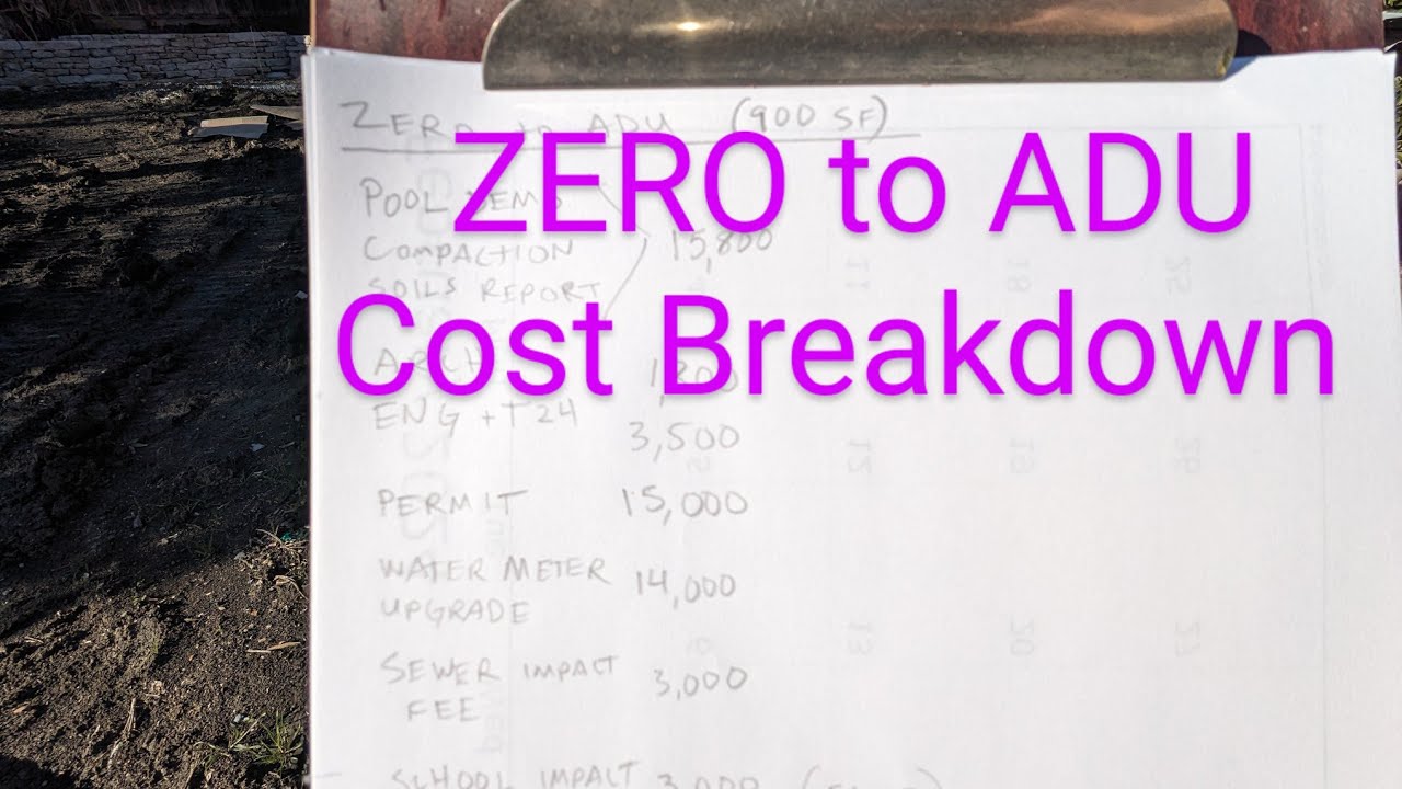 ZERO to ADU Cost Breakdown as of Permitting