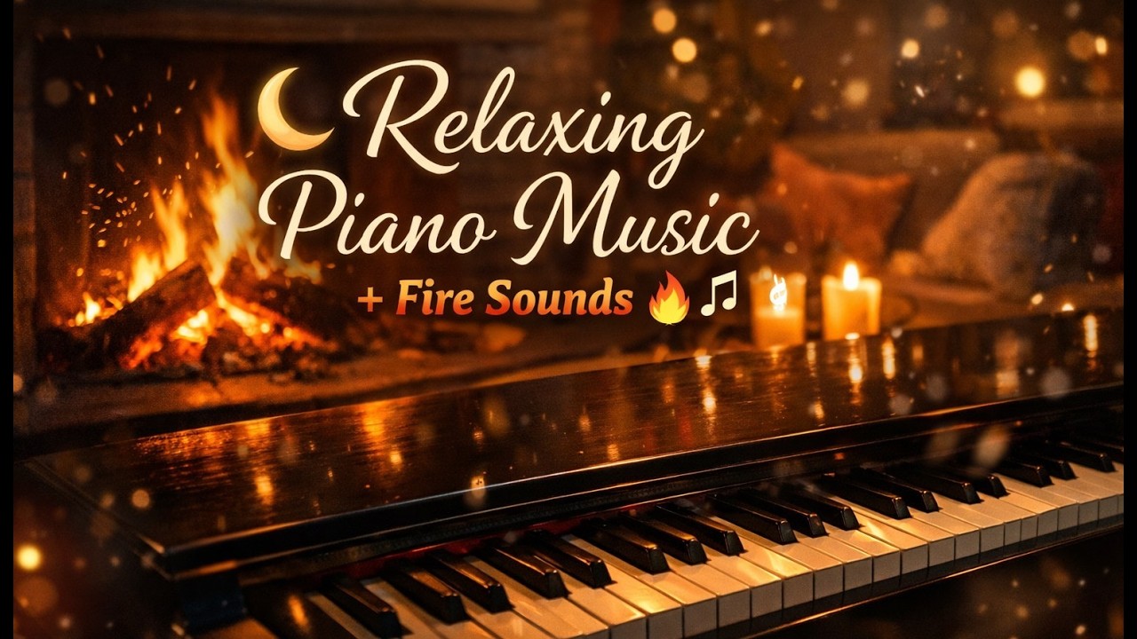 🔥Relaxing Piano Music with Crackling Fire 🎶Muzică Relaxantă de Pian cu Sunete de Foc 🔥