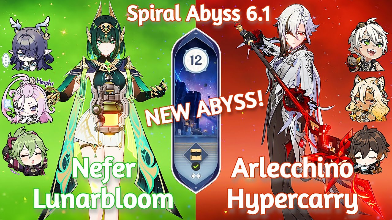 C0 Nefer Lunarbloom x C0 Arlecchino Hypercarry - NEW Spiral Abyss 6.1 | Genshin Impact