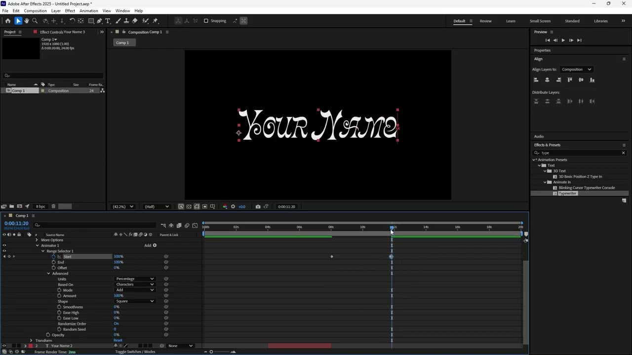 Your Name Five Ways (First After Effects Tutorial)