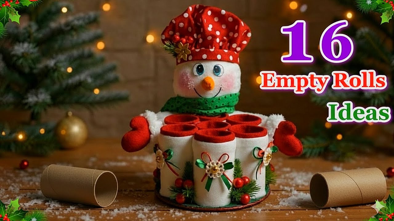 16 Affordable Christmas/Holiday Decoration ideas from Empty Rolls | DIY Christmas craft idea 75☃️