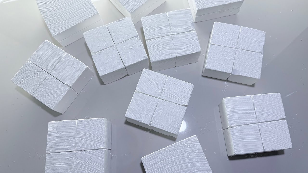 Pure white square chalk丨Split the chalk sideways丨ASMR