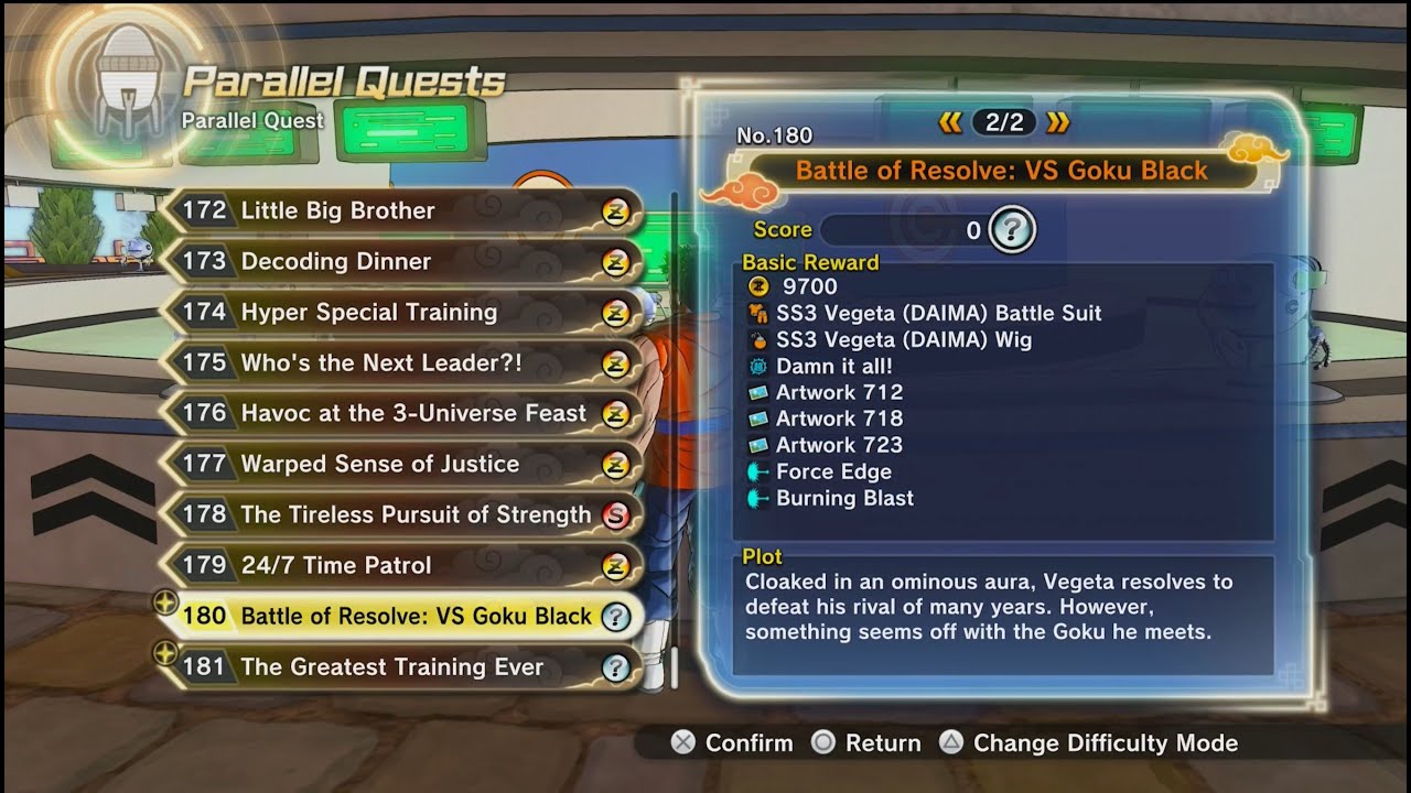 DragonBall Xenoverse 2 PQ 180 Battle of Resolve: VS Goku Black