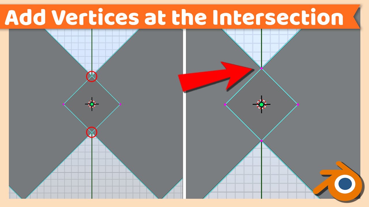 Create Vertex at the Intersection of Two Edges | Blender Tutorial