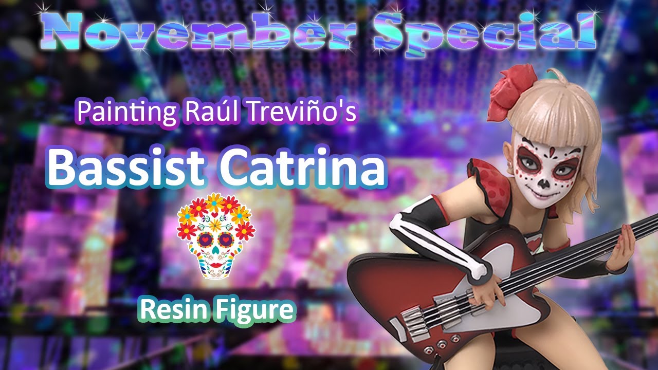 Painting the Most 🎶 Rock'in 🎸Bassist Catrina Resin Figure from Raul Trevino + Irene Matar (Subs Esp)