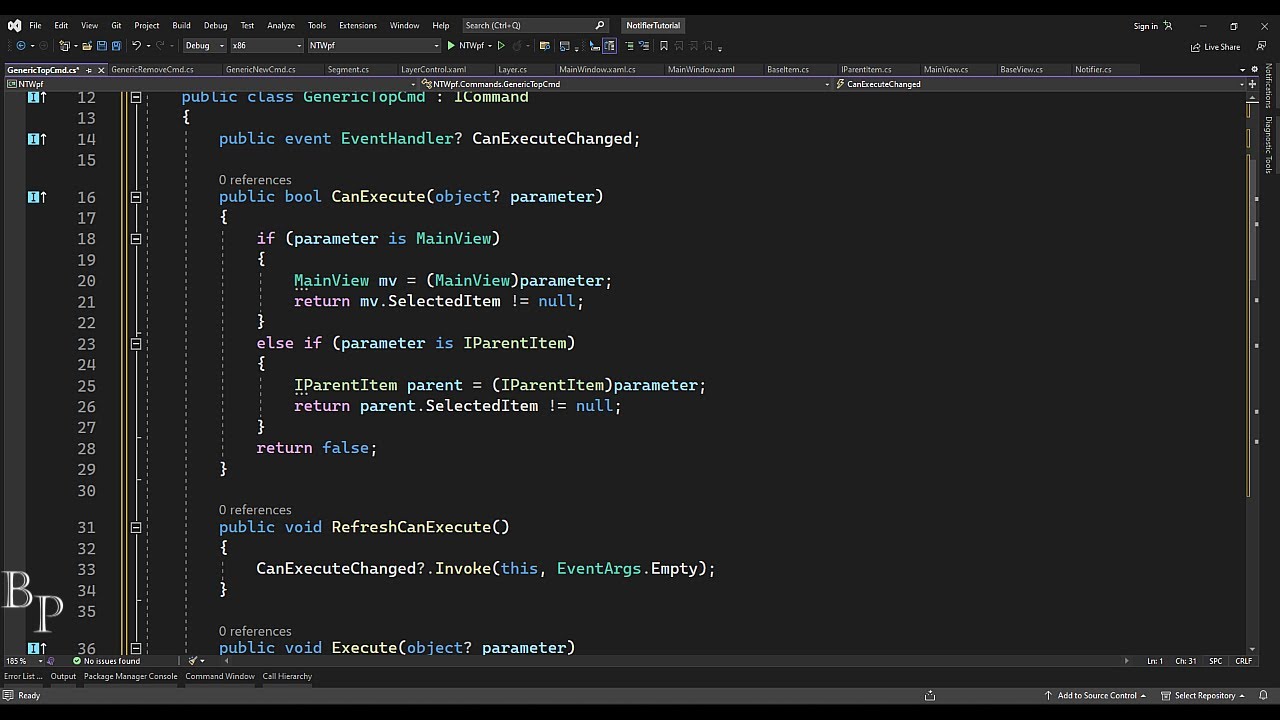 WPF ICommand TopCommand Finish