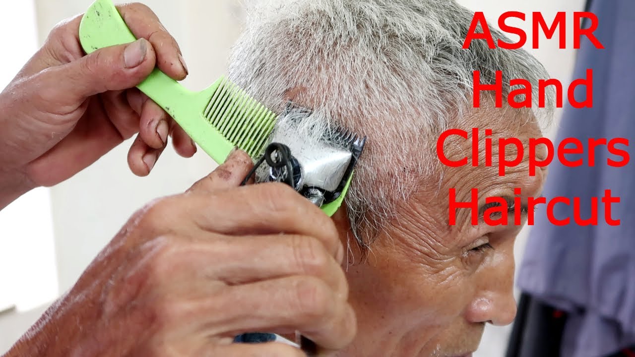 ASMR Relaxing Haircut - Manual Clipper, scissors cut - No talking for 101 years old man Series 17