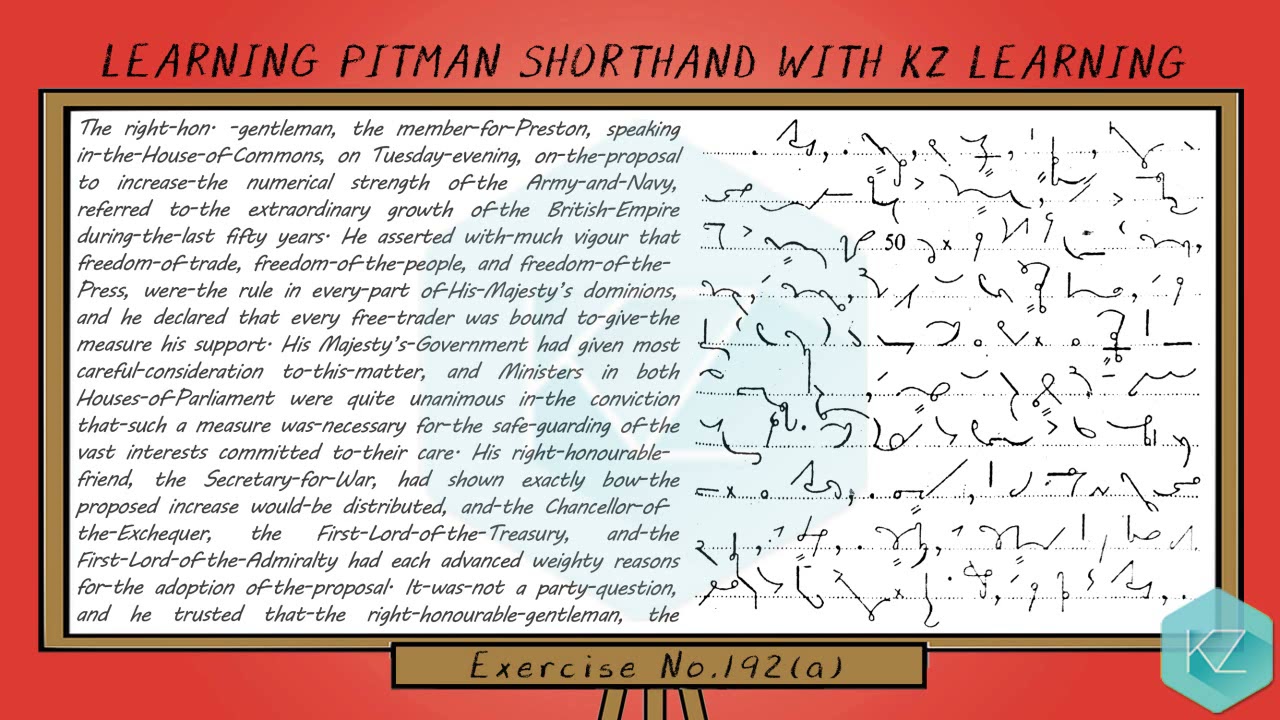 Exercise No.192 @ 100 WPM - Pitman Shorthand Dictation - KZ Learning