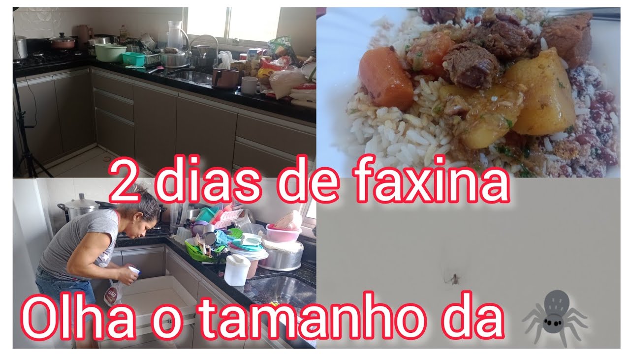 Faxina pesada na cozinha não dei conta em um dia .