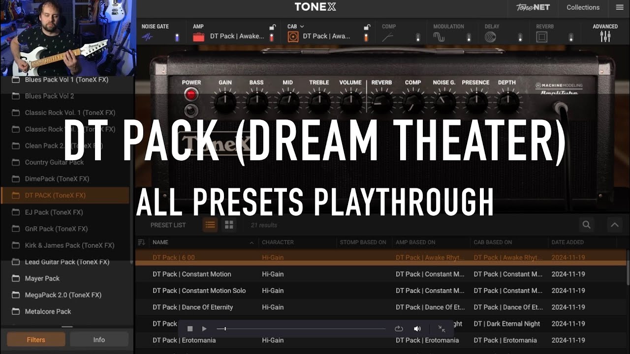 ToneX DT Pack 2.0 (Dream Theater) ||| All Presets Playthrough