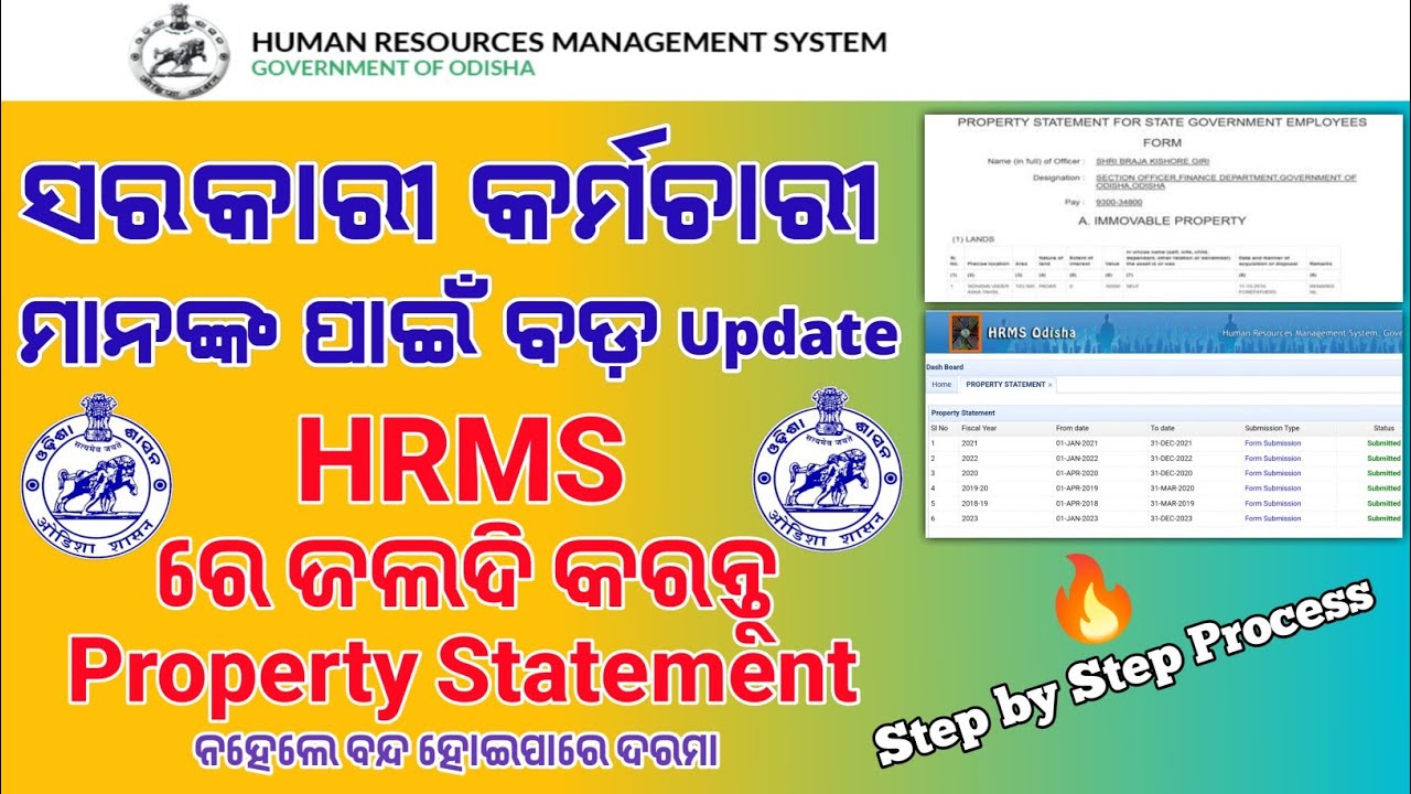 ଦେଖନ୍ତୁ HRMS ରେ କେମିତି ନିଜେ କରିପାରିବେ property statement || HRMS property statement online