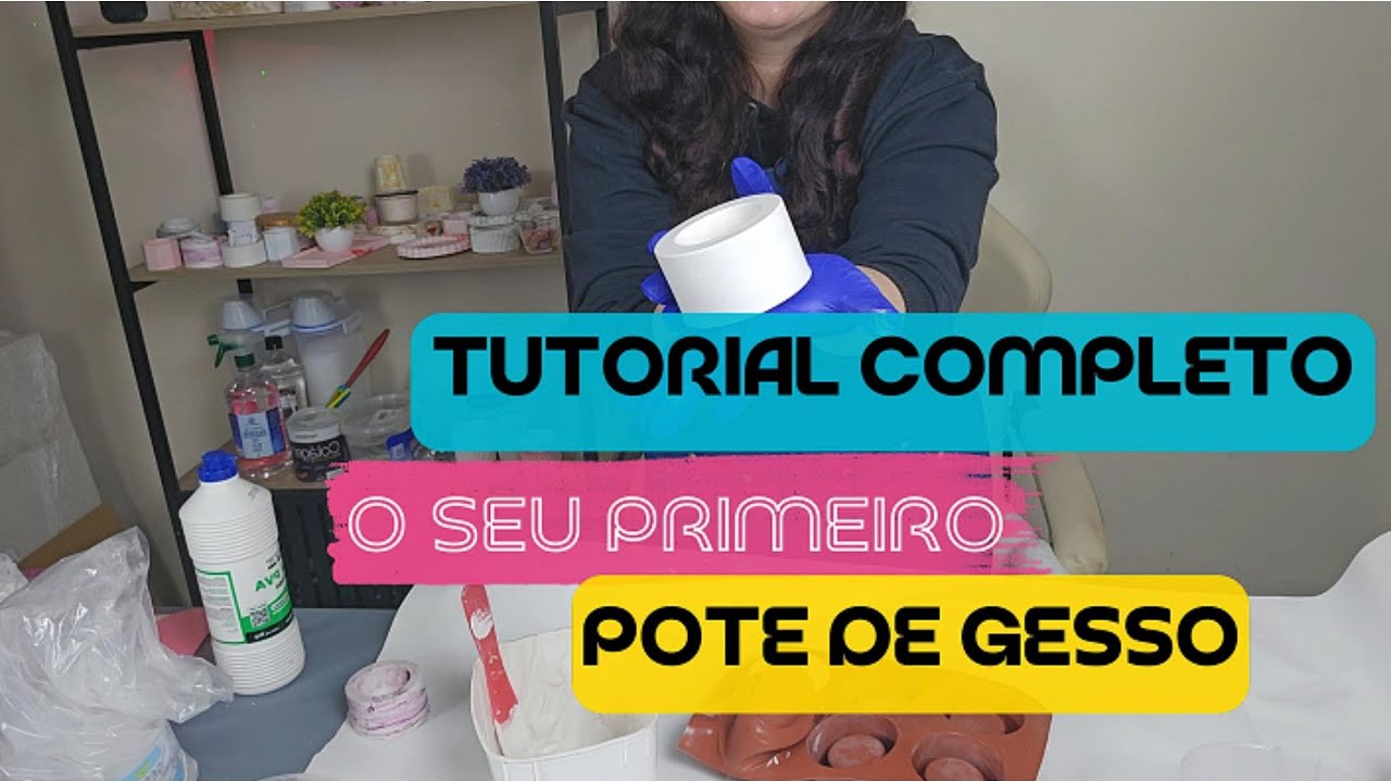 COMO FAZER UM POTE DE GESSO com molde de silicone – DIY fácil, do zero ao desmolde!