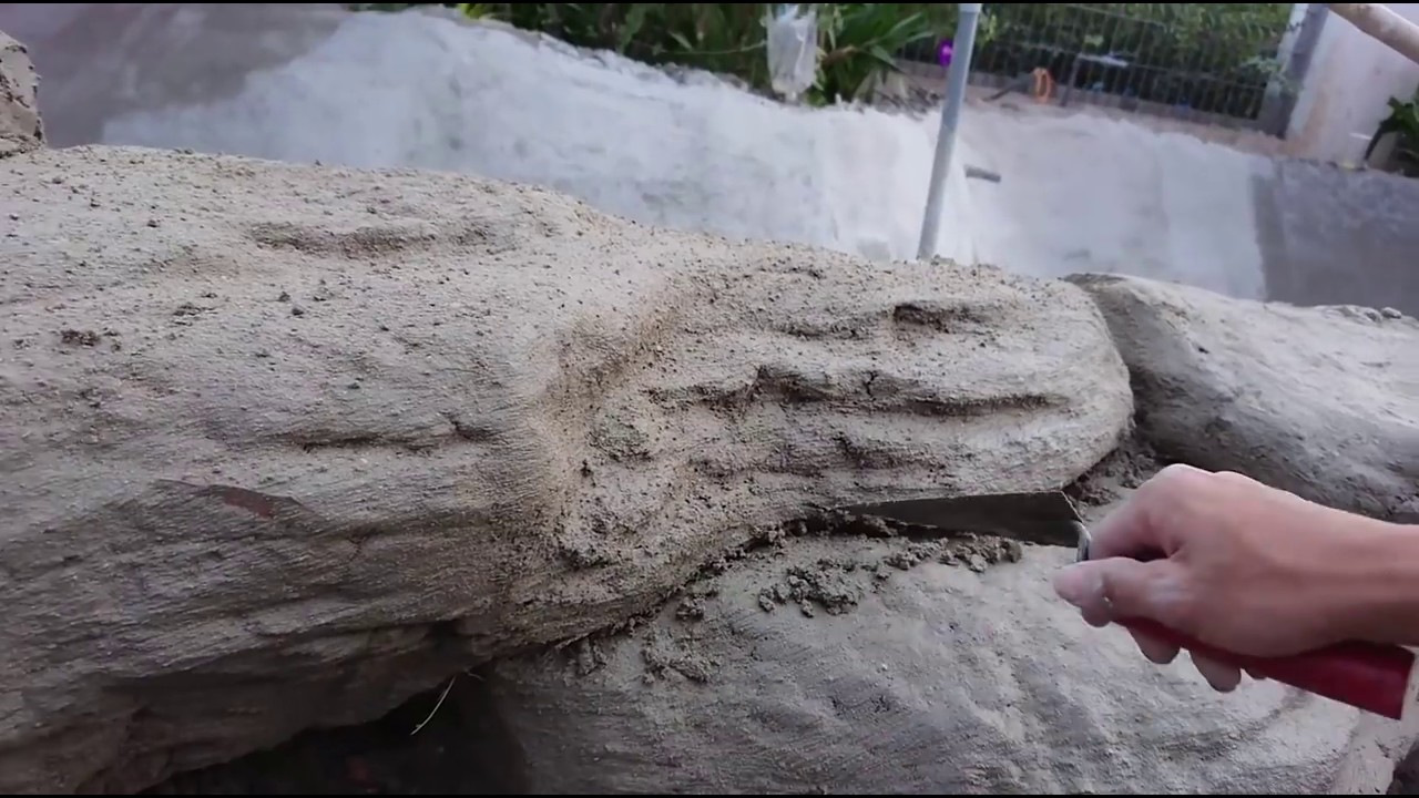Giả đá hồ cá koi. Koi pond construction