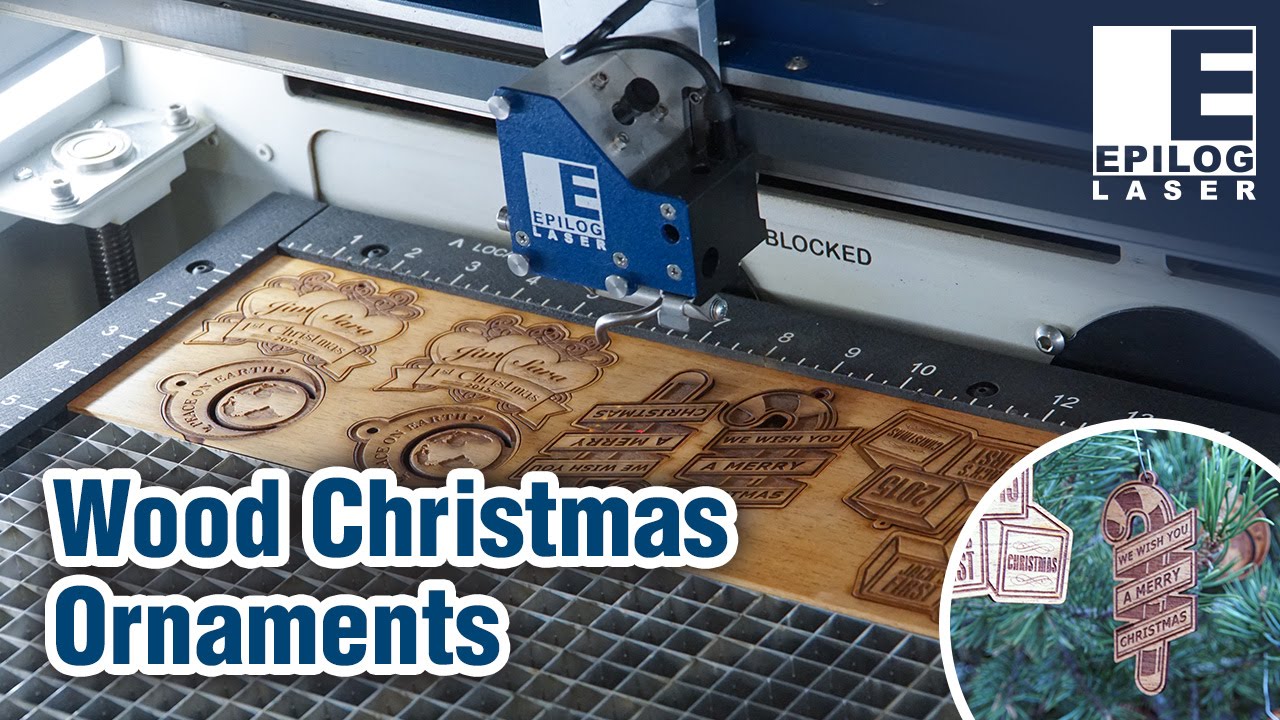 Laser Cut & Engraved Wood Christmas Ornaments