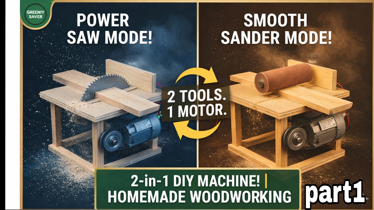 I Turned One Motor Into a Table Saw & Sander (Part 1)