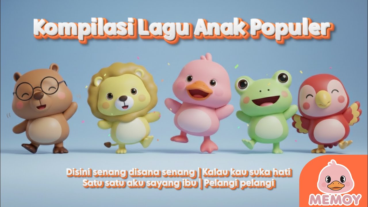 Kumpulan Lagu Anak Terpopuler 🌟 - Memoy 3D Animasi | Lagu Anak Indonesia 2025