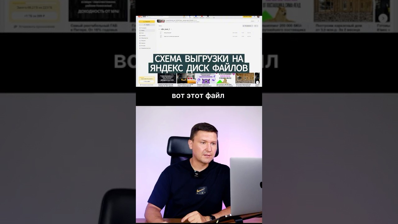 Схема выгрузки на Яндекс Диск в n8n файлов