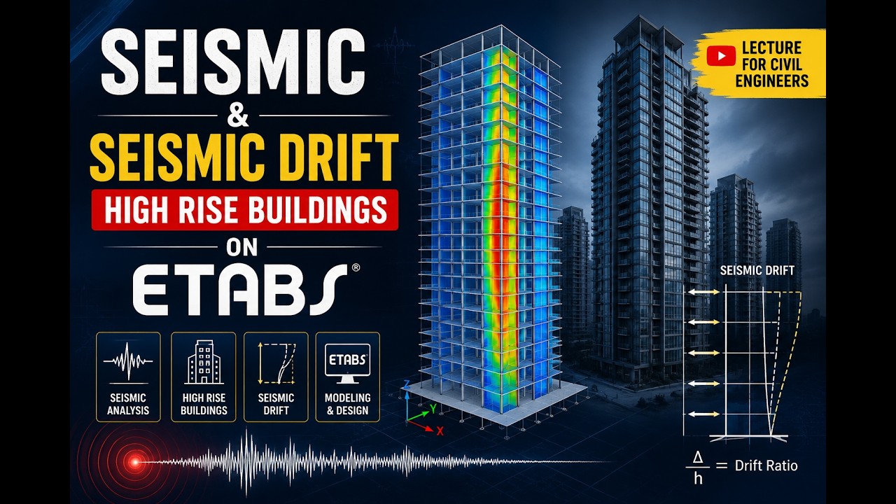 Seismic & Seismic Drift High Rise Buildings On Etabs الازاحة الجانبية في المنشات العالية علي الايتاب