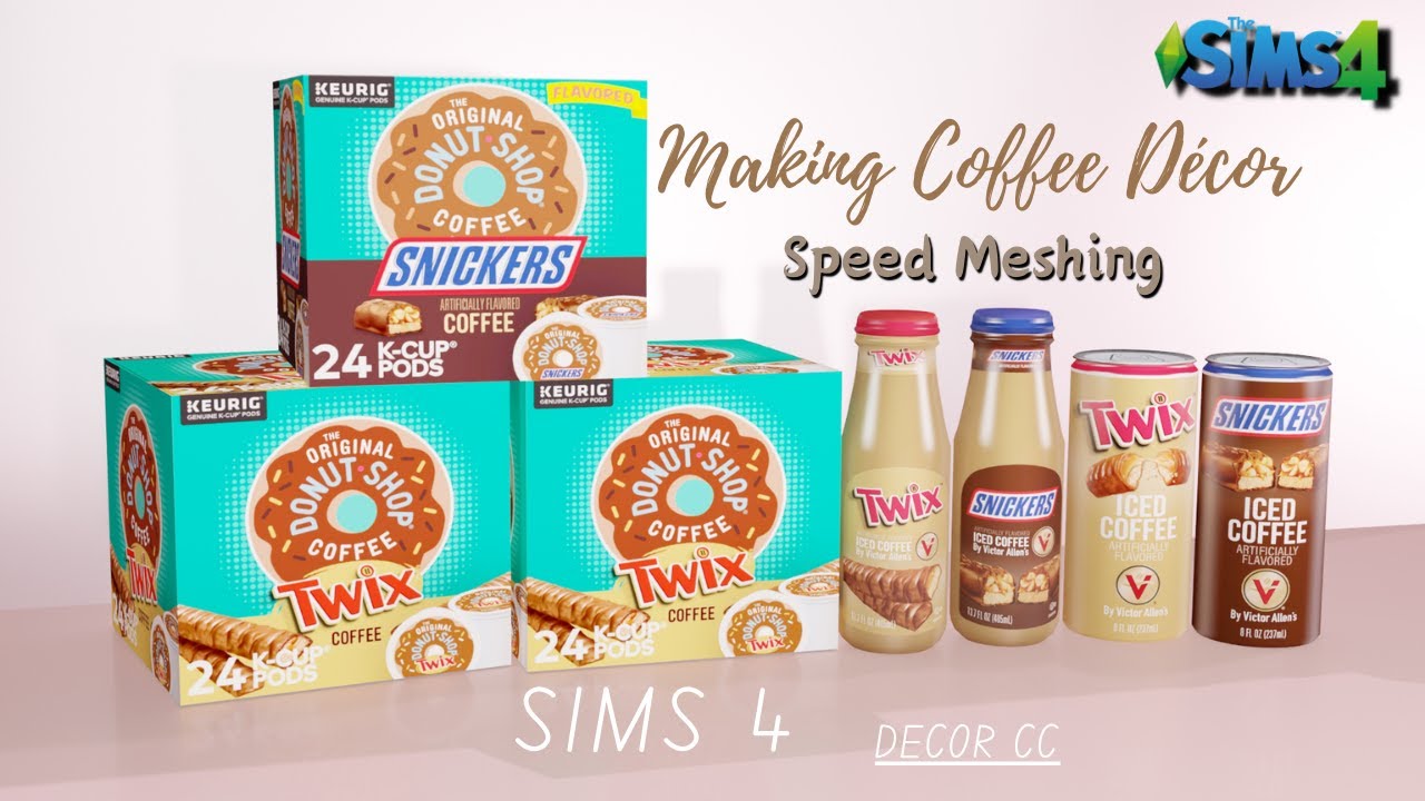 Making Candy Flavor Coffee😊- SPEED MESH COFFEE DECOR SIMS 4 + LINK DOWNLOAD | Sims 4 Tutorial