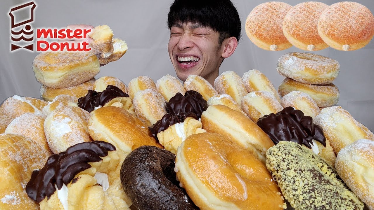 ASMR ミスドの定番ドーナツ【咀嚼音/Mukbang/Eating Sounds】