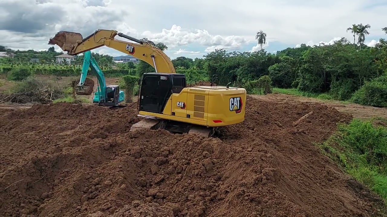 รถแม็คโครจังหวัดจันทบุรี👈CAT 323 GC.นู๋อัฐ จกแหลก