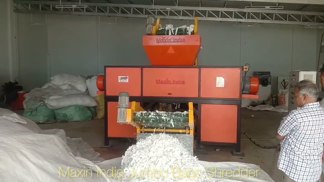 Twin Shaft PP Raffia Bags Shredder, PP Jumbo Bags Shredding Machine, #DualShaftPPRaffiaBagsShredder