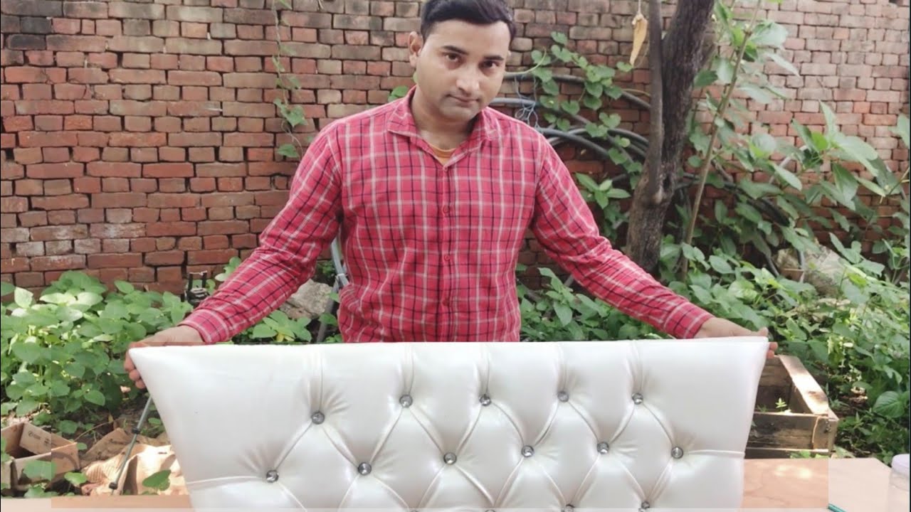 Headboard cover Kaise banaye|how to diamond button tufting leather
