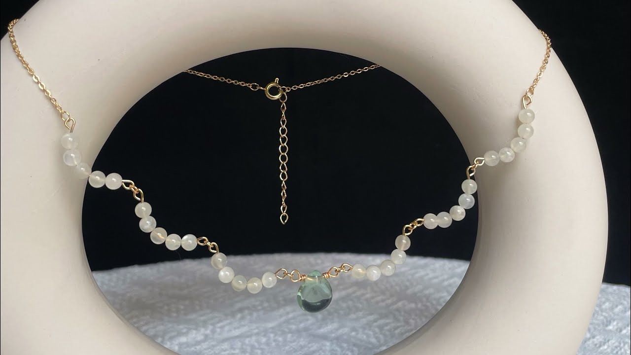 Gemstone classic lace necklace making#necklace #necklacelove #handmadejewelry #jewelry #beadwork