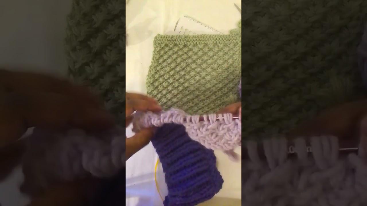 ASMR Knitting a STAR 🌟 Pattern Square for a Patchwork Blanket 