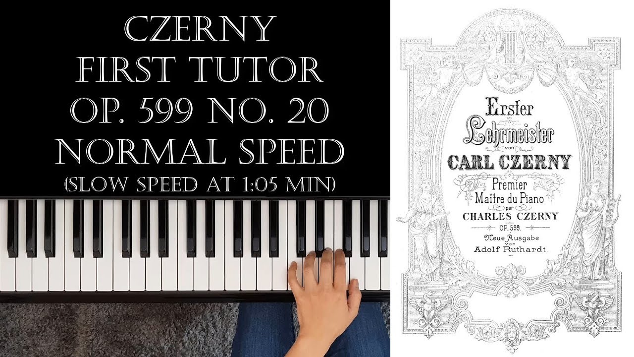 Carl Czerny - First Tutor - Op. 599 No. 20 / Tutorial & Free Sheets (Piano) [Mom with Grand Piano]