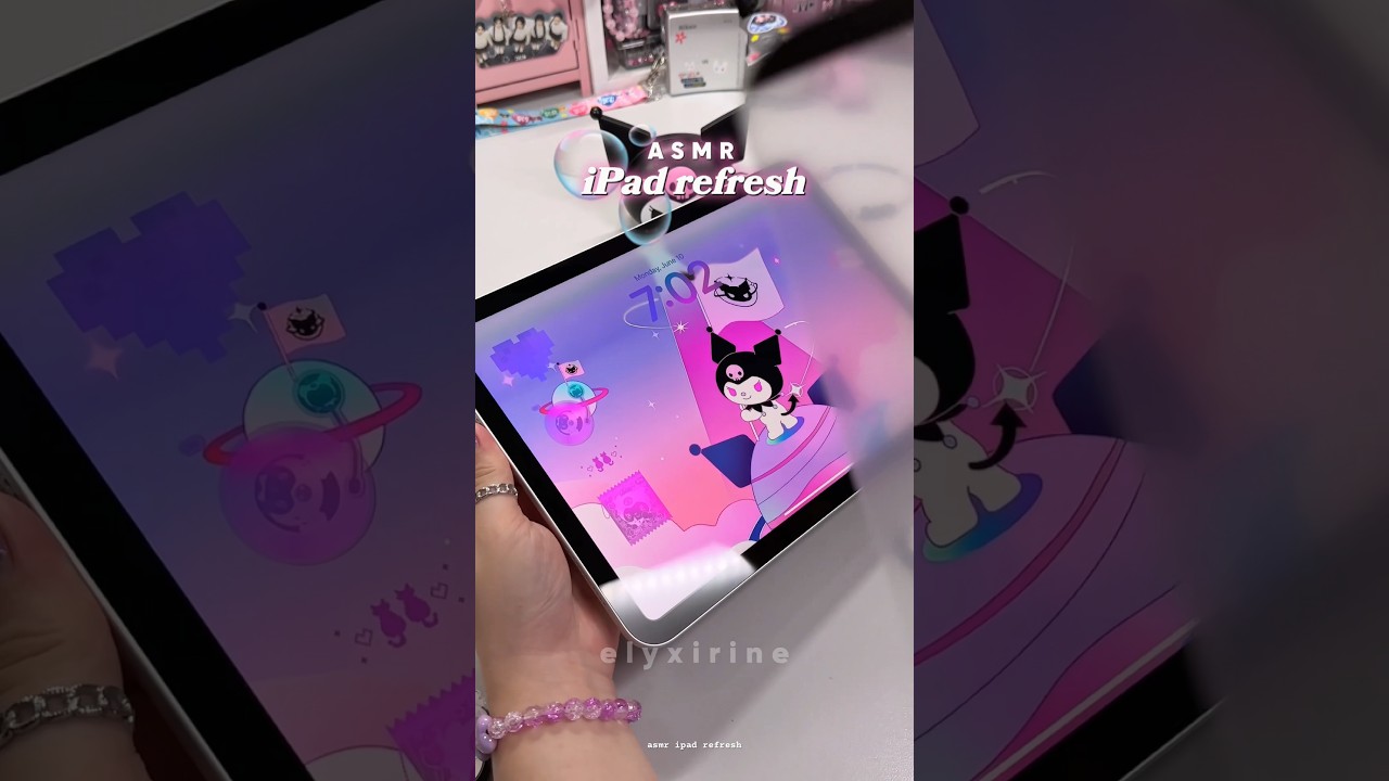 ASMR iPad refresh 🫧 #kuromi #ipad #asmr #zugucase #ipadcase