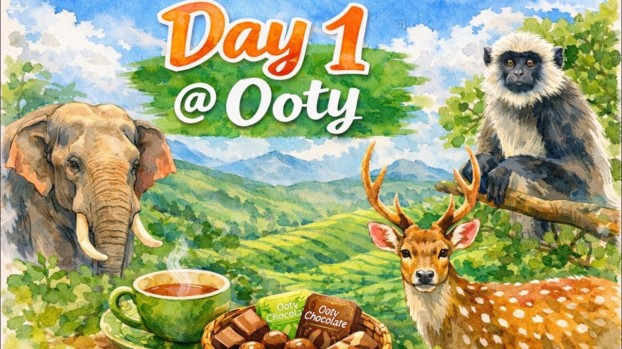 “Day 1 in Ooty — where tea meets chocolate and the hills gently touch the clouds”