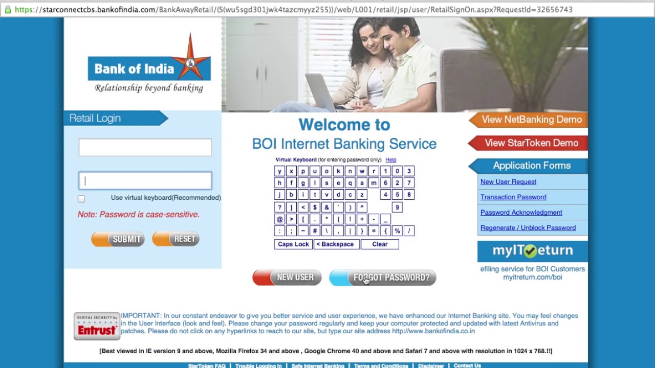 Bank of India Online Banking Login   Sign in