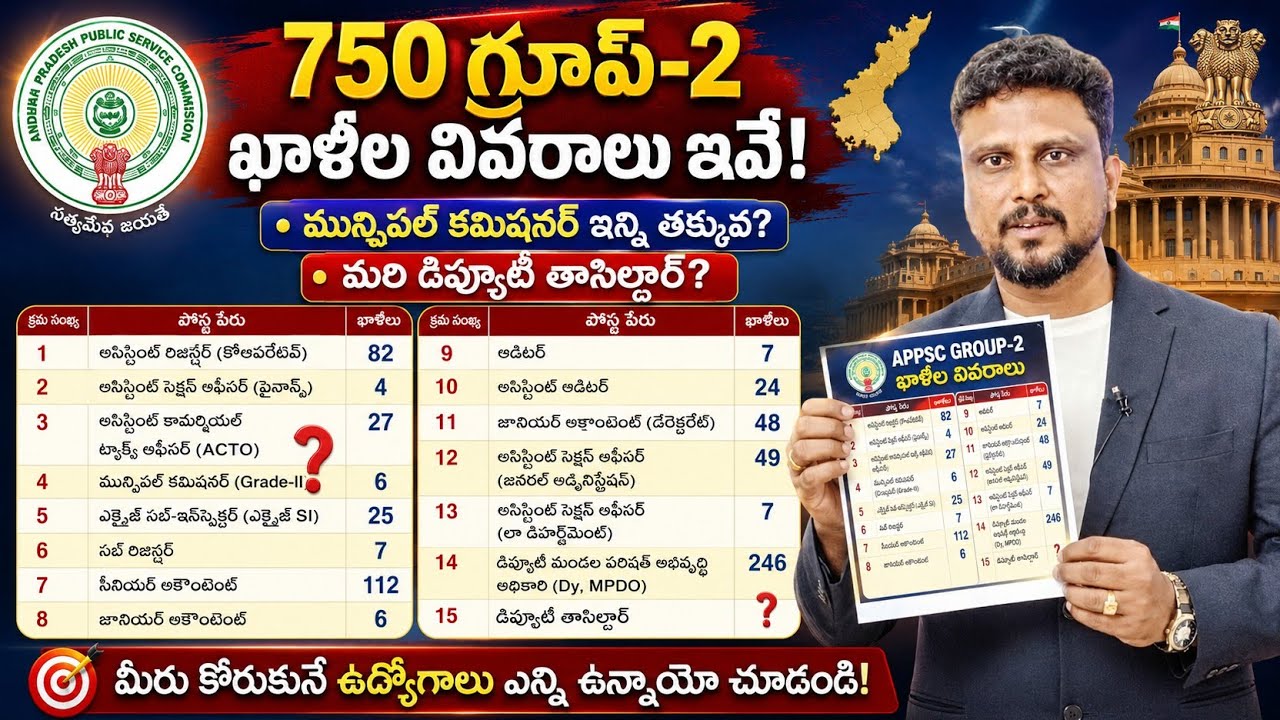 🚨 AP Group 2 Vacancies Confirmed! | AP Group 2 vacancy list | APPSC latest news today