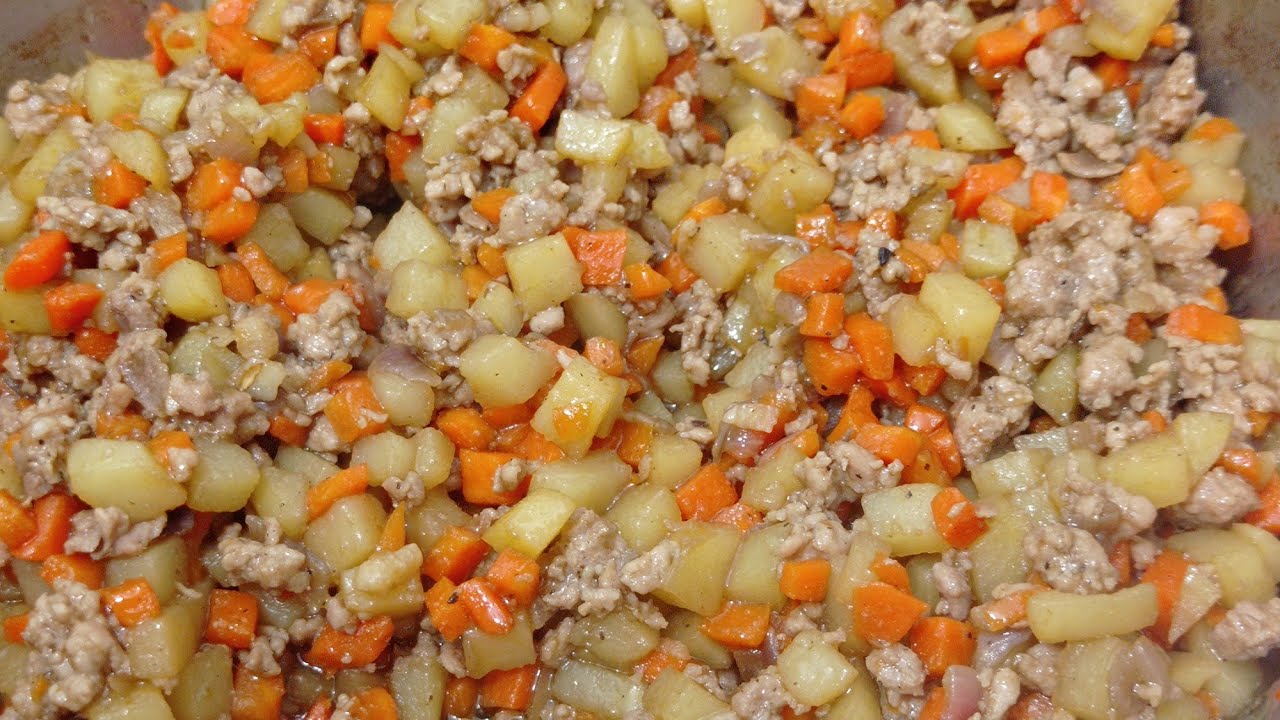 Ground Pork with Potatoes and Carrots Easy to Cook@AirenLuna23