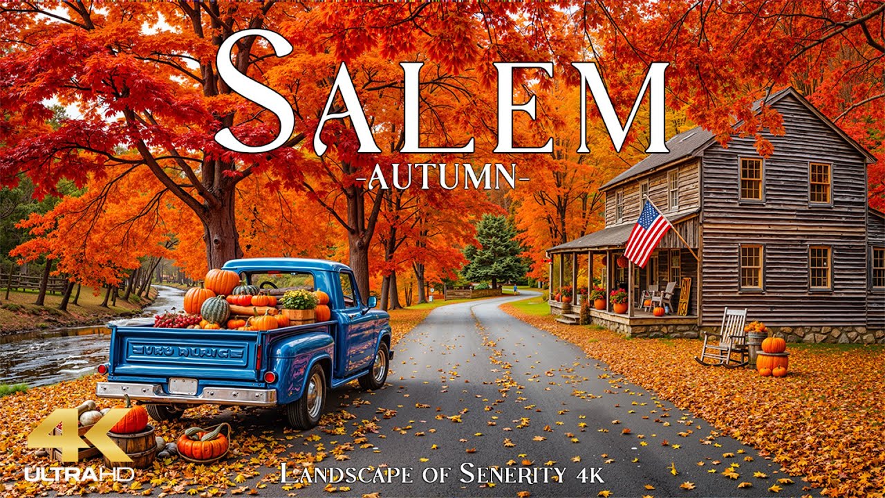 Beautiful Autumn in Salem 4K UHD 🍁 The golden stillness of autumn in Massachusetts
