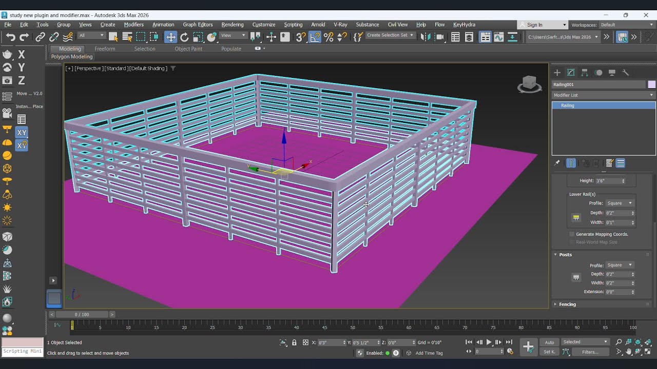 3ds Max Me Railing Kaise Banaye | How to Create Railing in 3ds Max – Step by Step