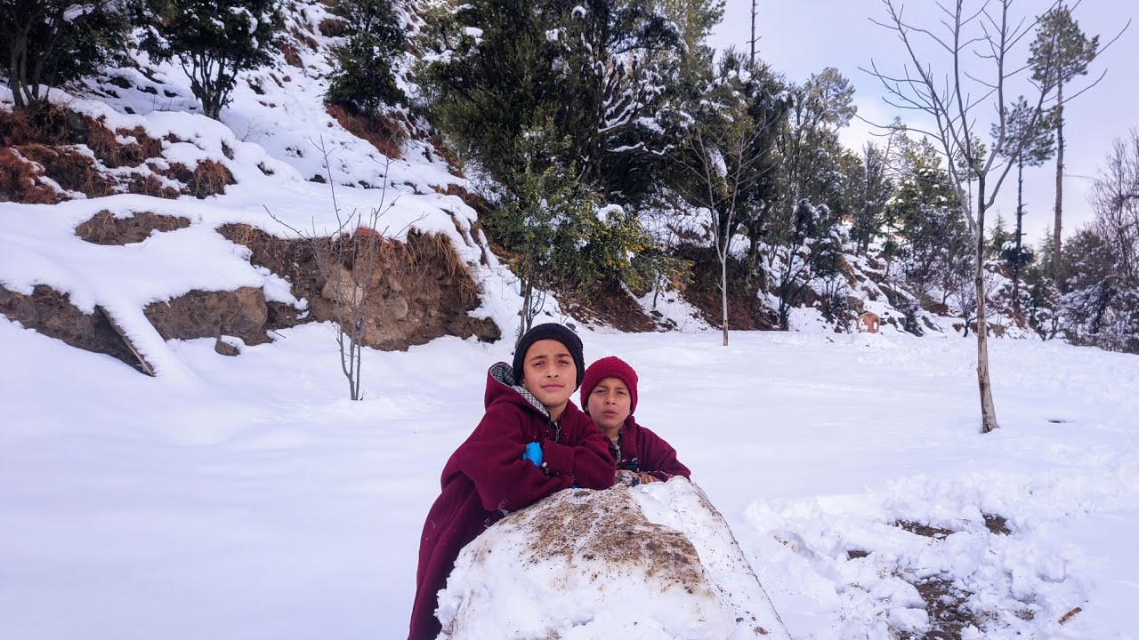 Snow Ball Making Fun ❄️ | Hammad & Hannan Enjoying Winter#SnowBall#WinterFun#WinterVibes#SnowFun