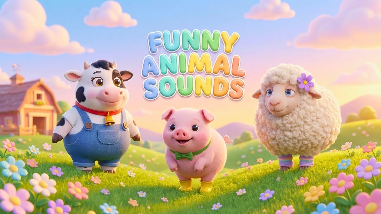 Изучаем животных: звуки животных + Забавная песенка про сельскохозяйственных животных + Лучший ва...