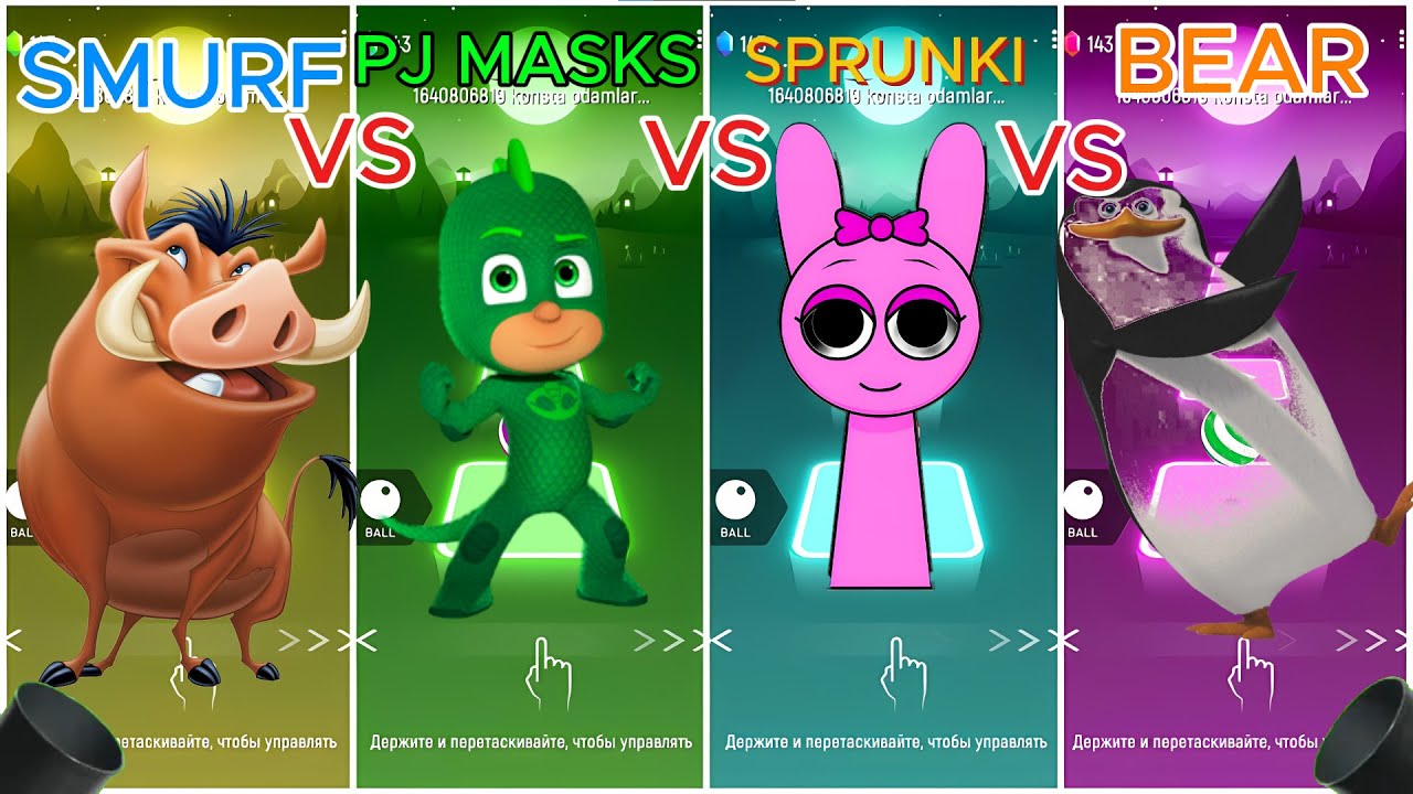 Pumba vs PJ Masks vs Sprunki vs Penguin – Tiles Hop Challenge!