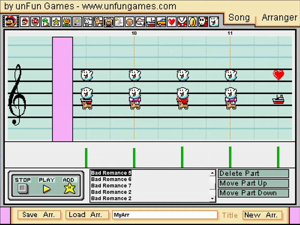 Bad Romance by Lady Gaga on mario paint composer