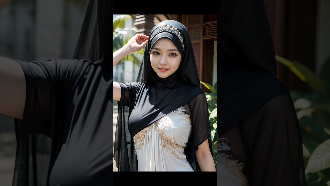 Beautiful Muslim Girl in Indonesian Traditional Dress, AI Art