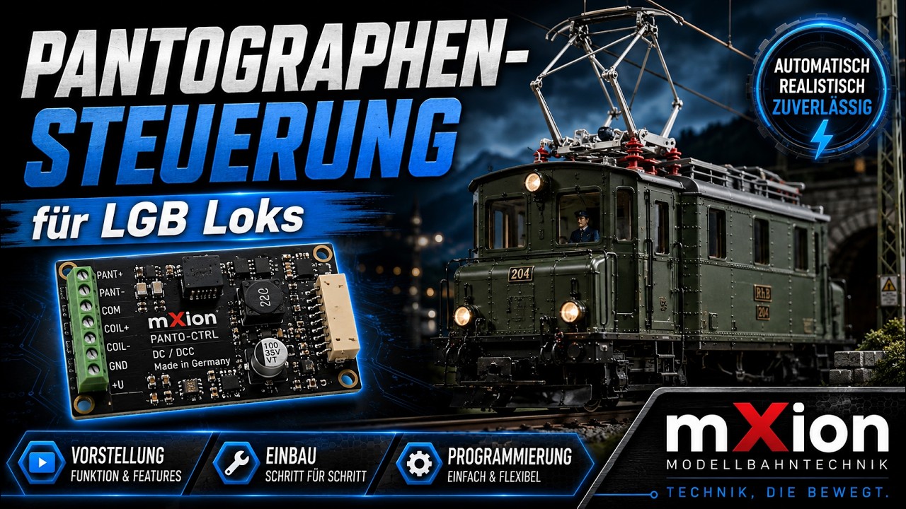 mXion Pantoantriebe für Einholm + Scherenstromabnehmer Spur G Umbau Motoreinheit (Produktvideo)