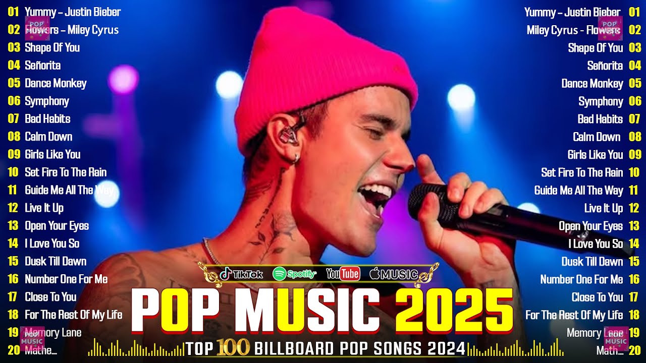Justin Bieber, Ed Sheeran, Dua Lipa, Ariana Grande, Billie Eilish - Billboard Top 50 This Week