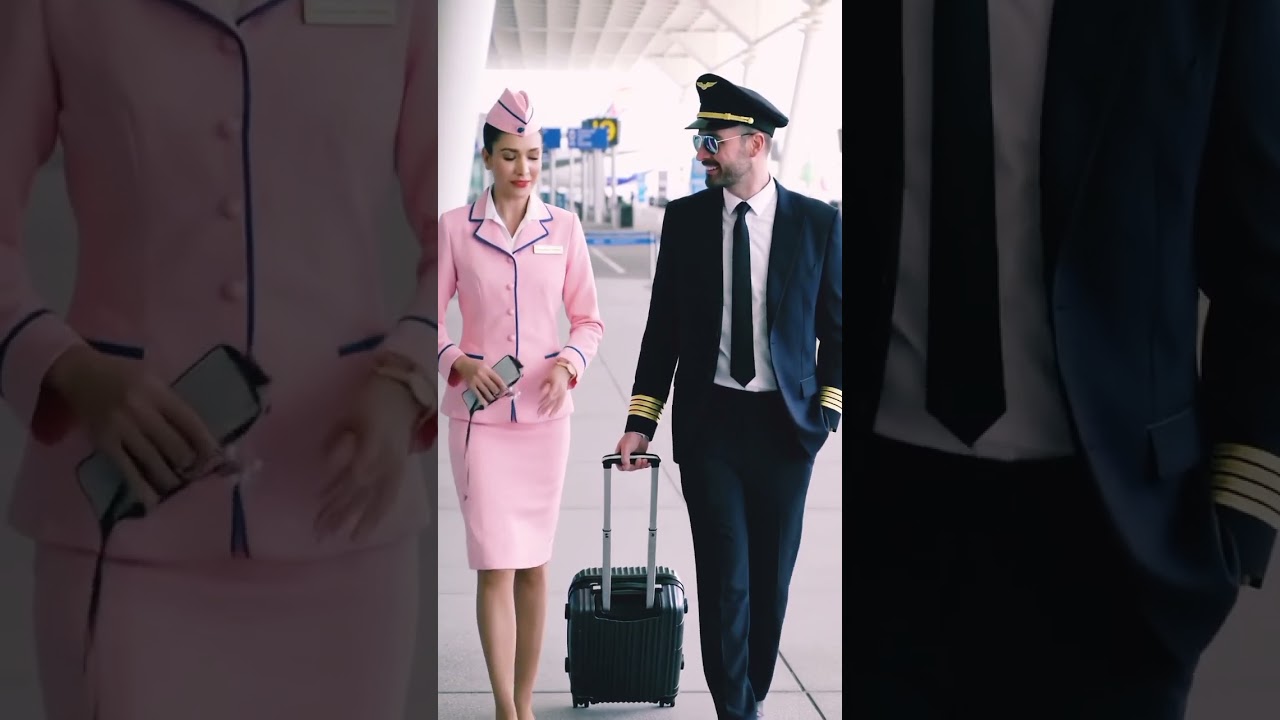 Air Lady Jet & Captain | Elegante Sci-Fi Airport Walk Cinematic 🌹
